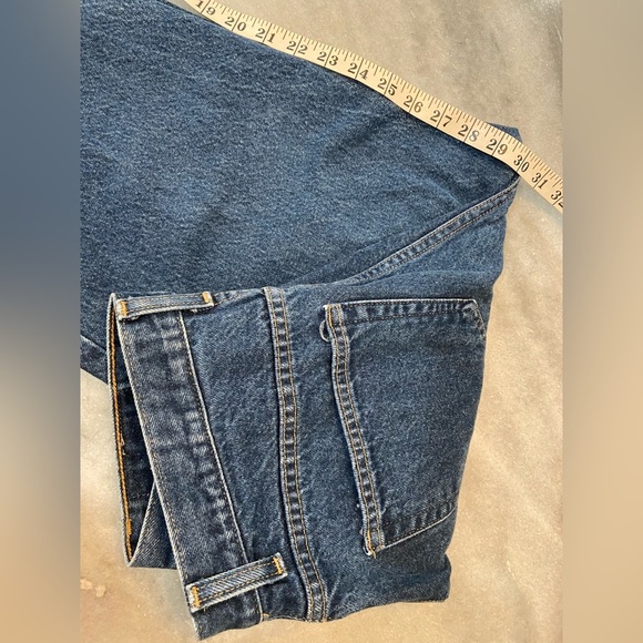 Eddie Bauer Heavyweight Blue Cotton Denim Straight Leg High Waist Jeans Size 12P - Picture 9 of 12